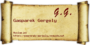 Gasparek Gergely névjegykártya